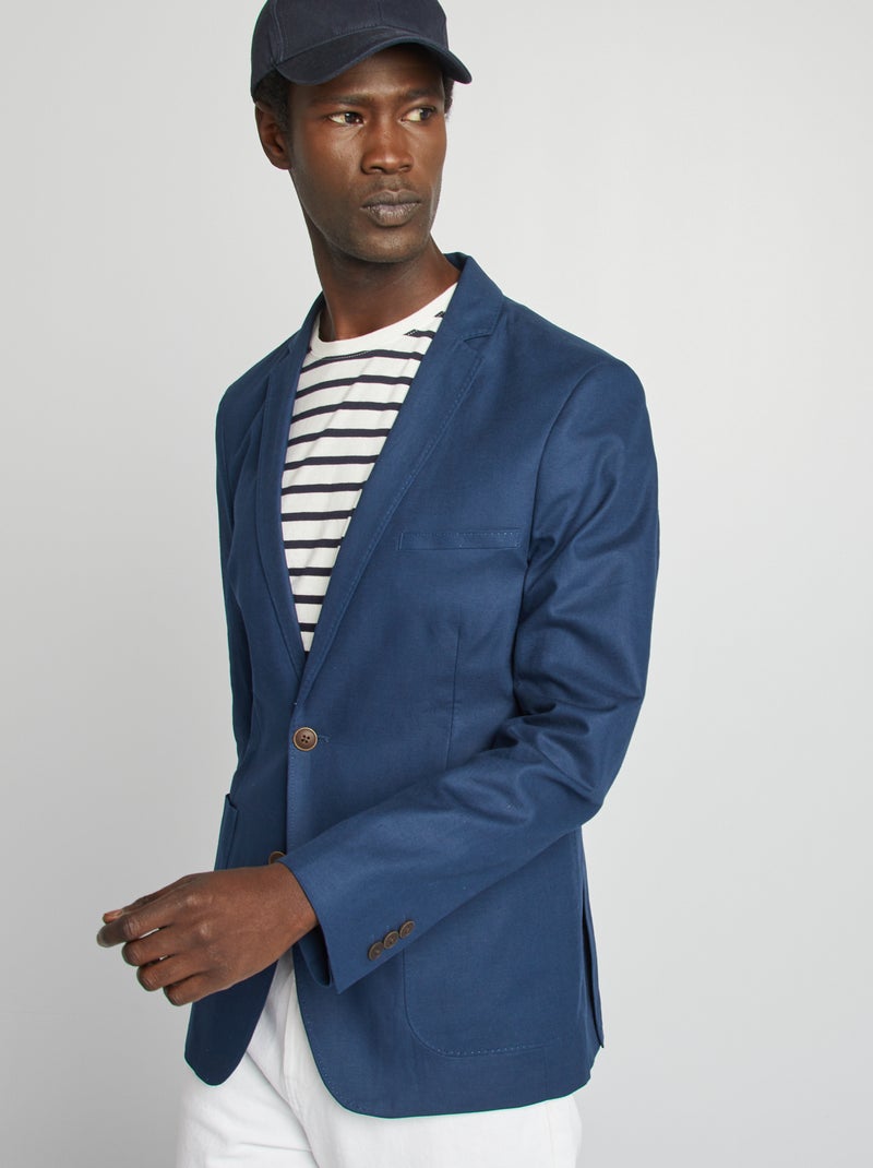 Veste de costume coupe ajustée / Slim fit Bleu - Kiabi