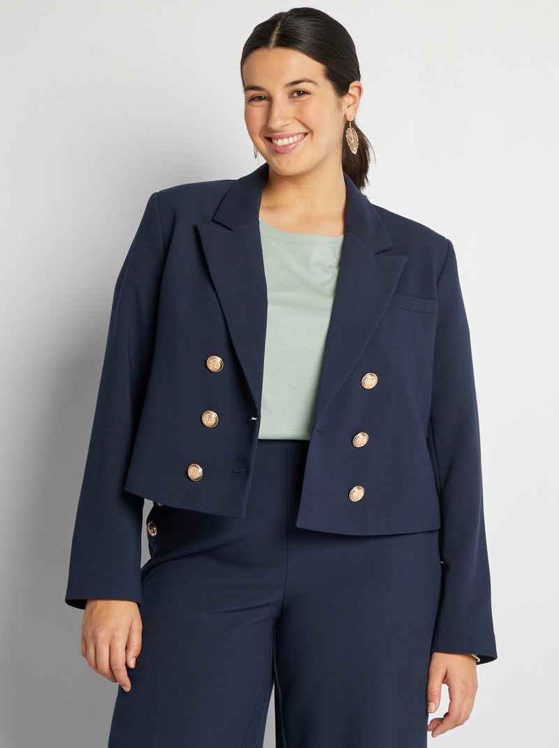 Veste de costume cropped Marine - Kiabi