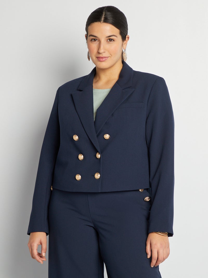Veste de costume cropped Marine - Kiabi