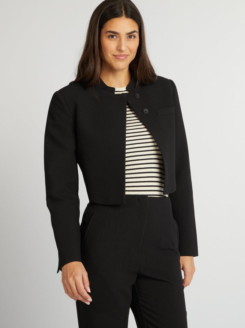 Veste de costume cropped noir - Kiabi