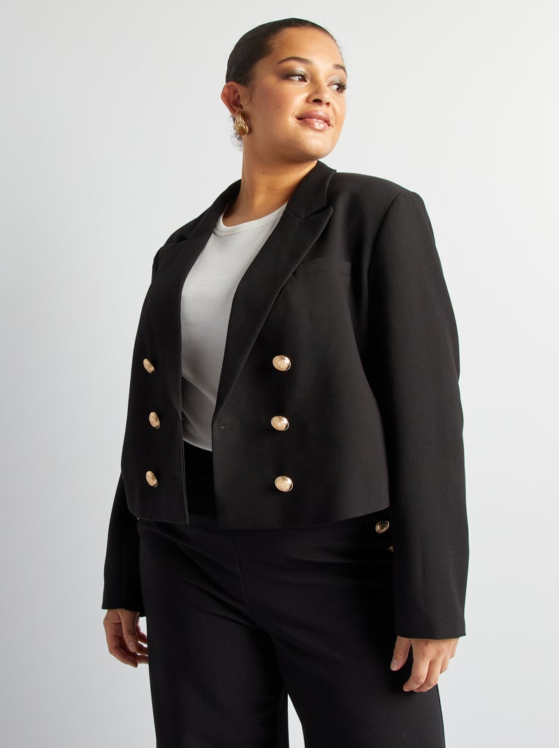 Veste de costume cropped noir - Kiabi
