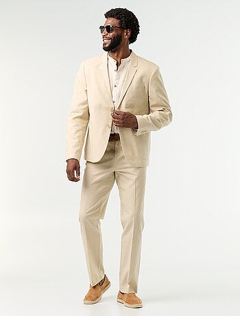 Veste de costume en coton et lin