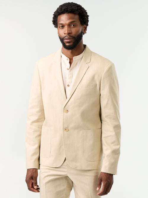 Veste de costume en coton et lin - Kiabi Veste de costume en coton et lin - Kiabi