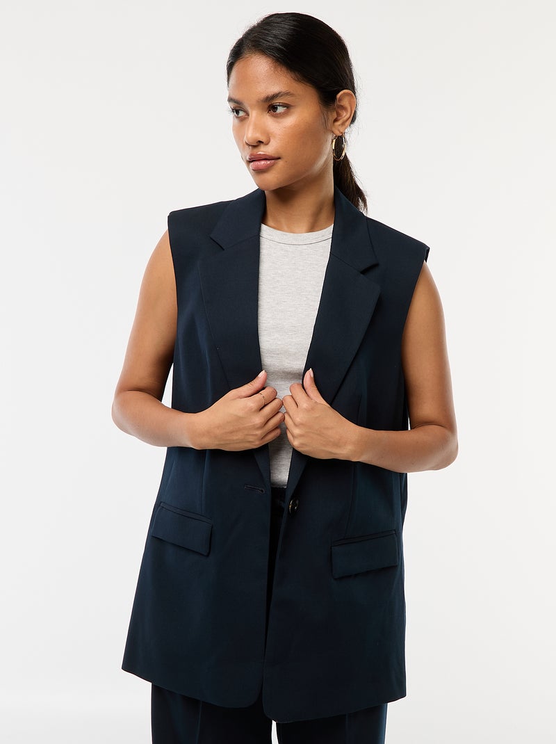 Veste de costume sans manches Bleu - Kiabi