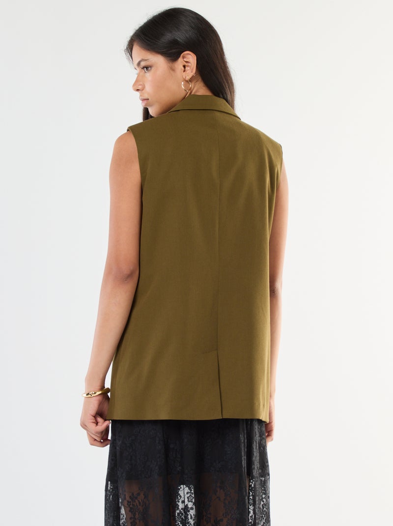 Veste de costume sans manches Kaki - Kiabi