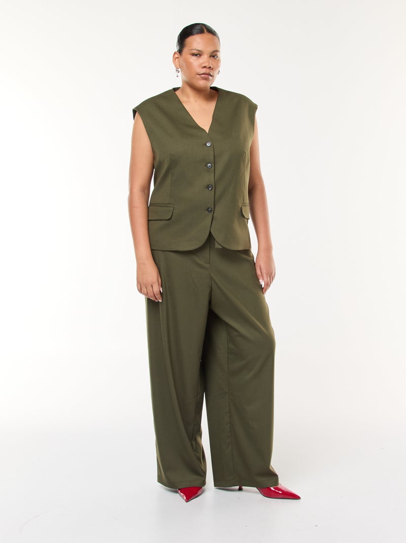 Veste de costume sans manches Kaki - Kiabi