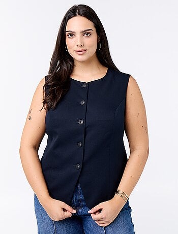 Veste de costume sans manches unie