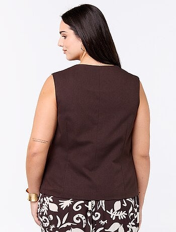 Veste de costume sans manches unie