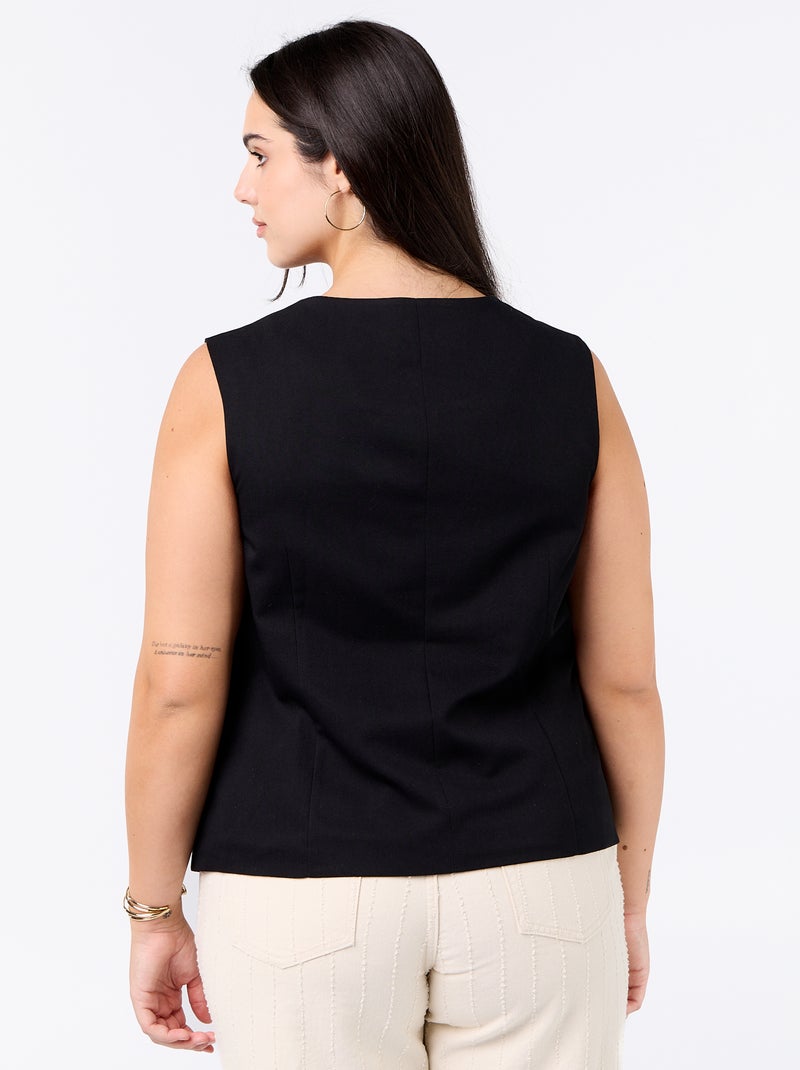 Veste de costume sans manches unie Noir - Kiabi