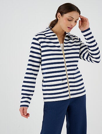 Veste de détente maille ottoman rayée - Happy D. by Damart