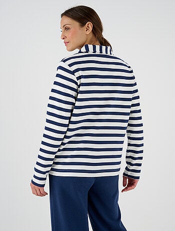 Veste de détente maille ottoman rayée - Happy D. by Damart