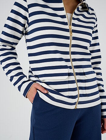 Veste de détente maille ottoman rayée - Happy D. by Damart