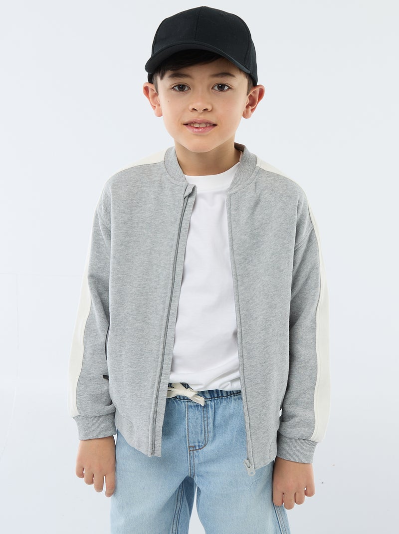Veste de jogging bicolore Gris - Kiabi