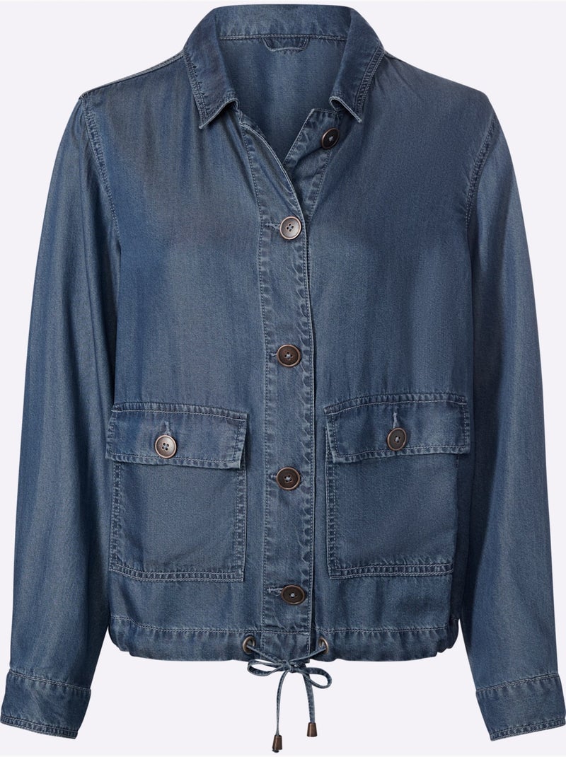 Veste De Loisirs Coulisse Et Lien à Nouer à La Base - Taille Standard - Helline Bleu Blanc - Kiabi