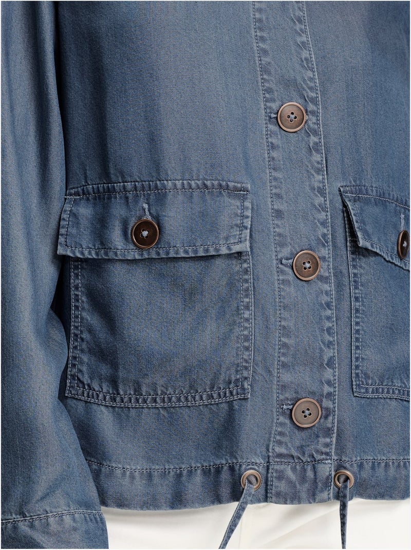 Veste De Loisirs Coulisse Et Lien à Nouer à La Base - Taille Standard - Helline Bleu Blanc - Kiabi