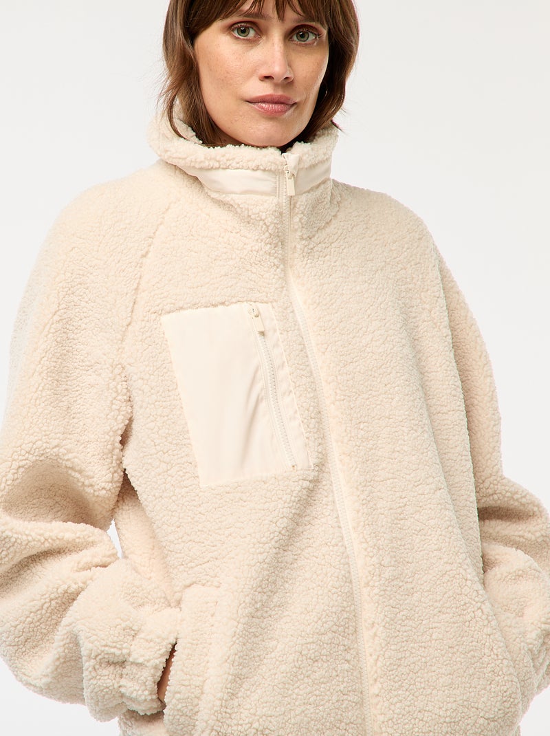 Veste de maternité effet moutonné Crème - Kiabi