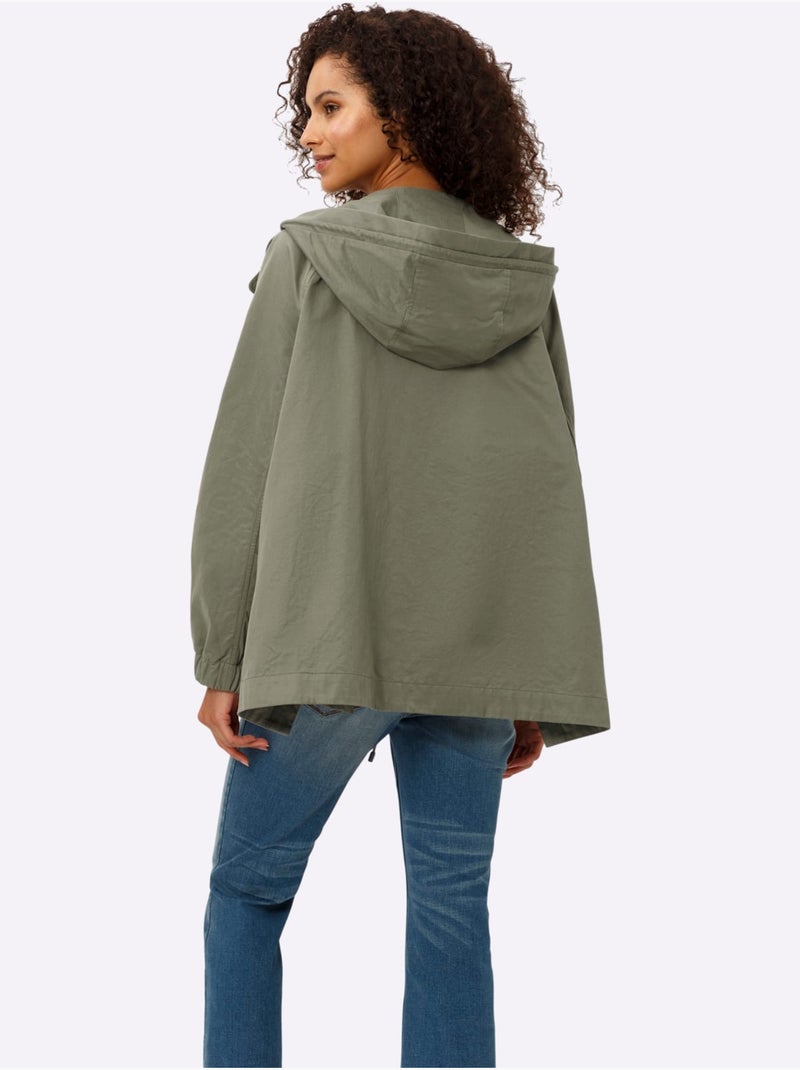 Veste De Mi-saison Style Parka Très Moderne - Taille Standard - Helline Kaki - Kiabi
