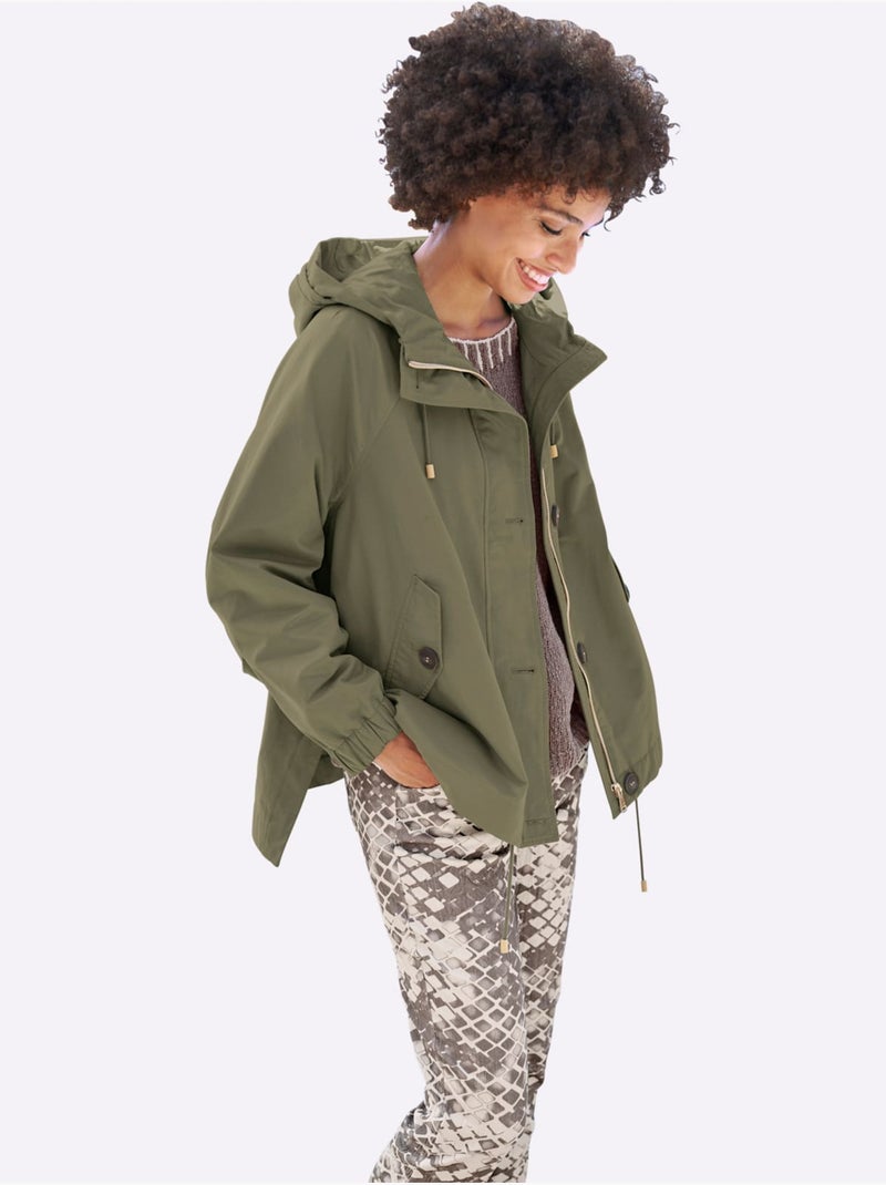 Veste De Mi-saison Style Parka Très Moderne - Taille Standard - Helline Kaki - Kiabi