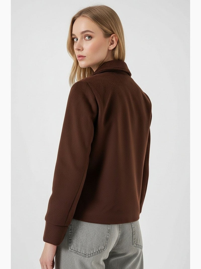 Veste de motard croisée avec détails à pompons bdart Marron chocolat - Kiabi