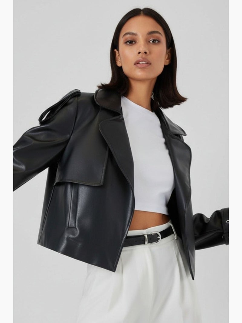 Veste de motard en similicuir bdart Noir - Kiabi