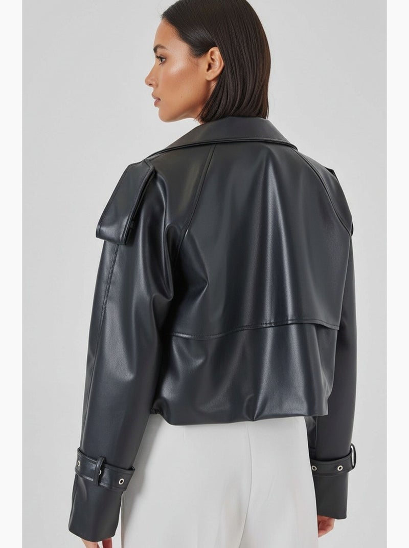 Veste de motard en similicuir bdart Noir - Kiabi