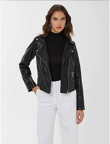 Veste de motard en similicuir