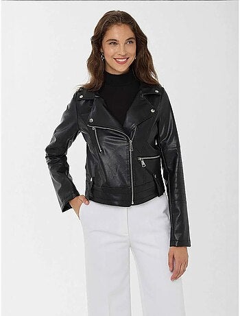 Veste de motard en similicuir