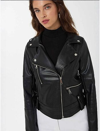 Veste de motard en similicuir