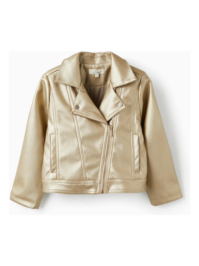 Veste de motard pour fille  LETS PARTY Or rose - Kiabi