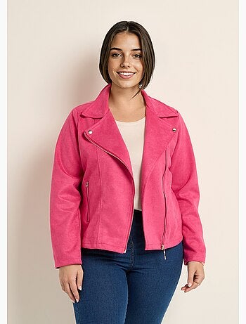 Veste de motard zippée en suédine - AFIBEL