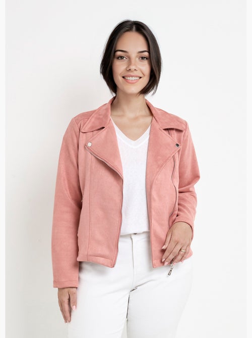 Veste de motard zippée en suédine - AFIBEL - Kiabi