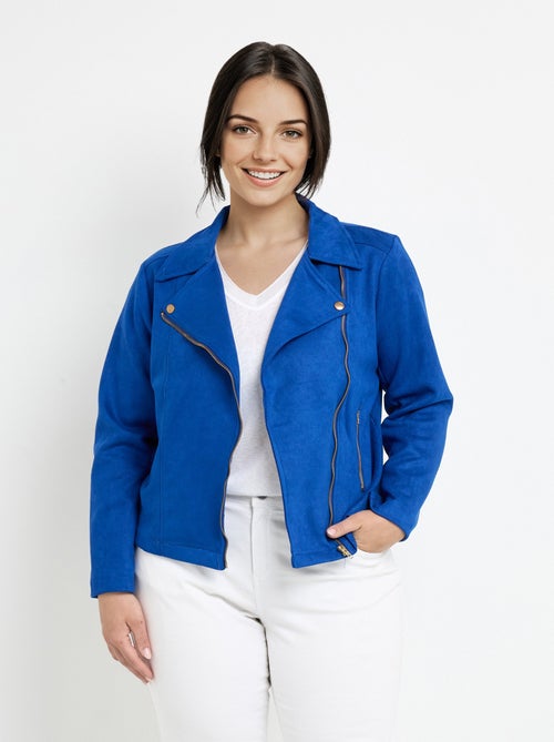 Veste de motard zippée en suédine - Kiabi