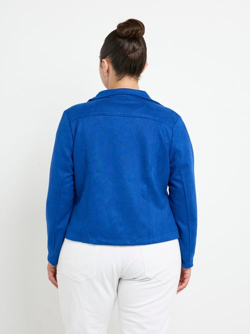 Veste de motard zippée en suédine - Kiabi