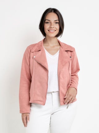 Veste de motard zippée en suédine
