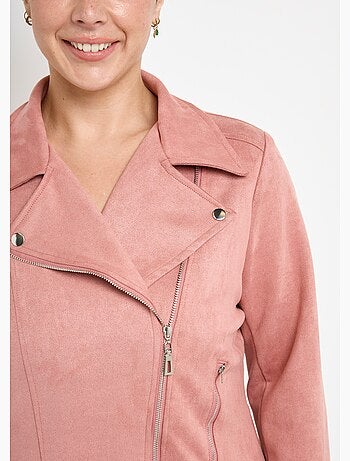 Veste de motard zippée en suédine