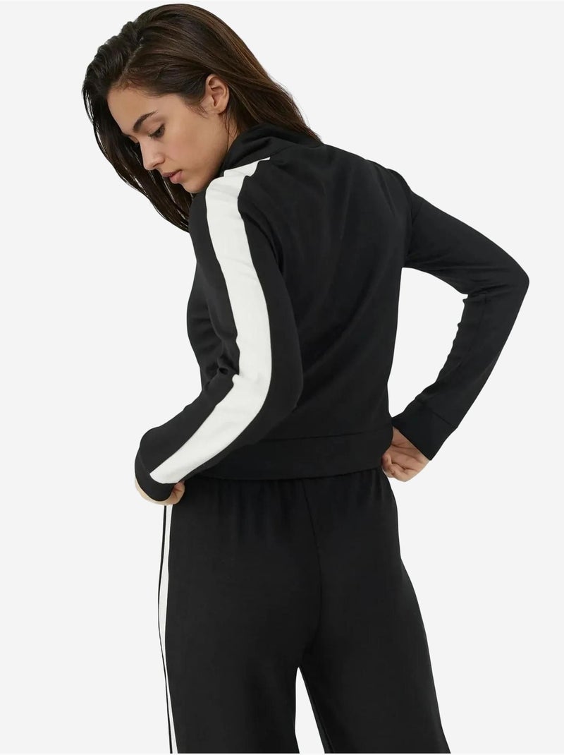 Veste de sport à col montant en modal doux au toucher Noir - Kiabi