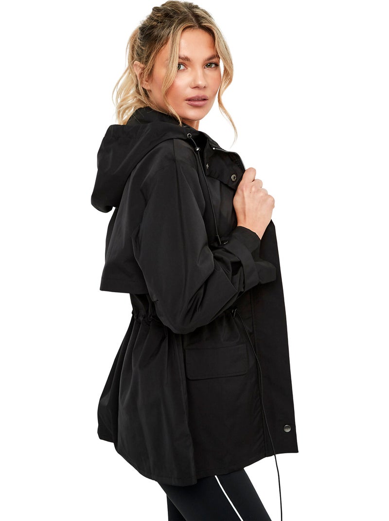 Veste de sport coupe-vent à capuche st8 Noir - Kiabi