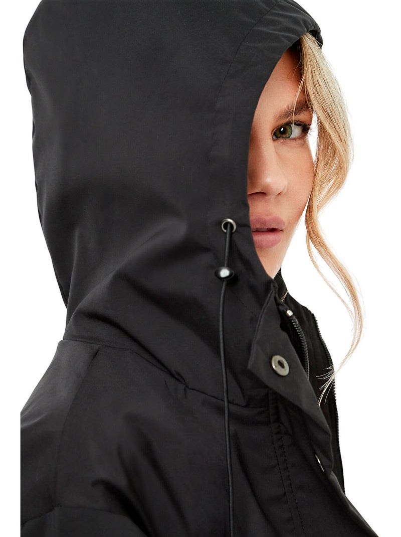 Veste de sport coupe-vent à capuche tech st8 Noir - Kiabi