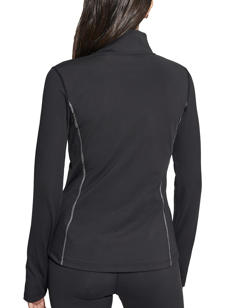 Veste de sport zippée manches longues Tech ST4 Noir - Kiabi