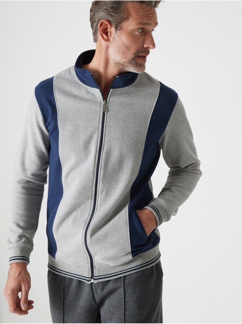 Veste de survêtement zippée - DAXON Gris chiné - Kiabi