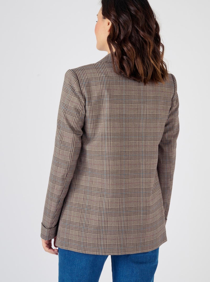 Veste de tailleur à carreaux - Damart Bleu Rose - Kiabi