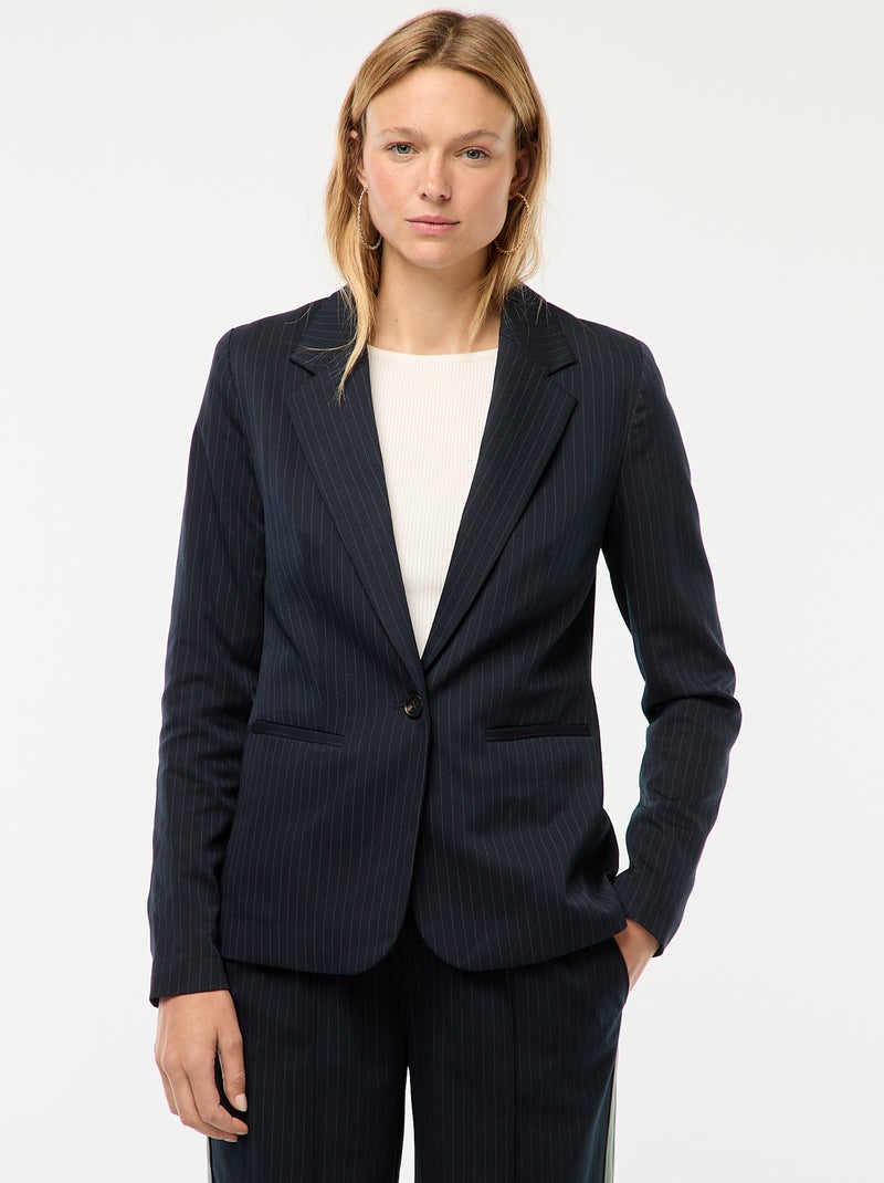 Veste de tailleur à manches longues Bleu - Kiabi