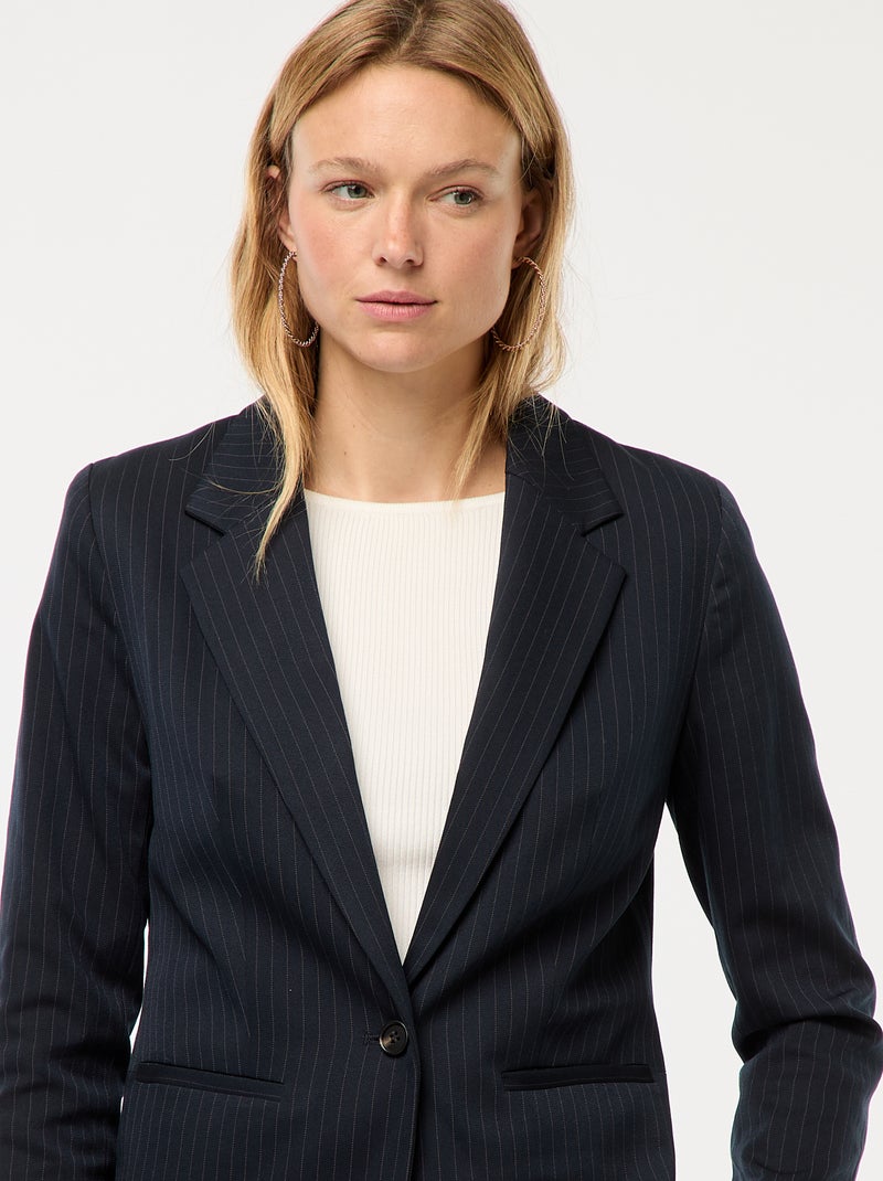 Veste de tailleur à manches longues Bleu - Kiabi