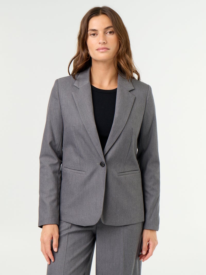 Veste de tailleur à manches longues Gris - Kiabi