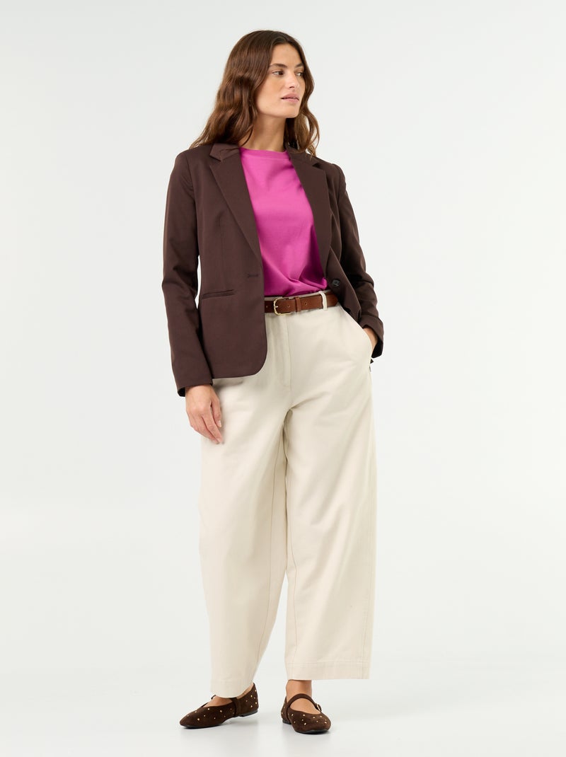 Veste de tailleur à manches longues Marron - Kiabi