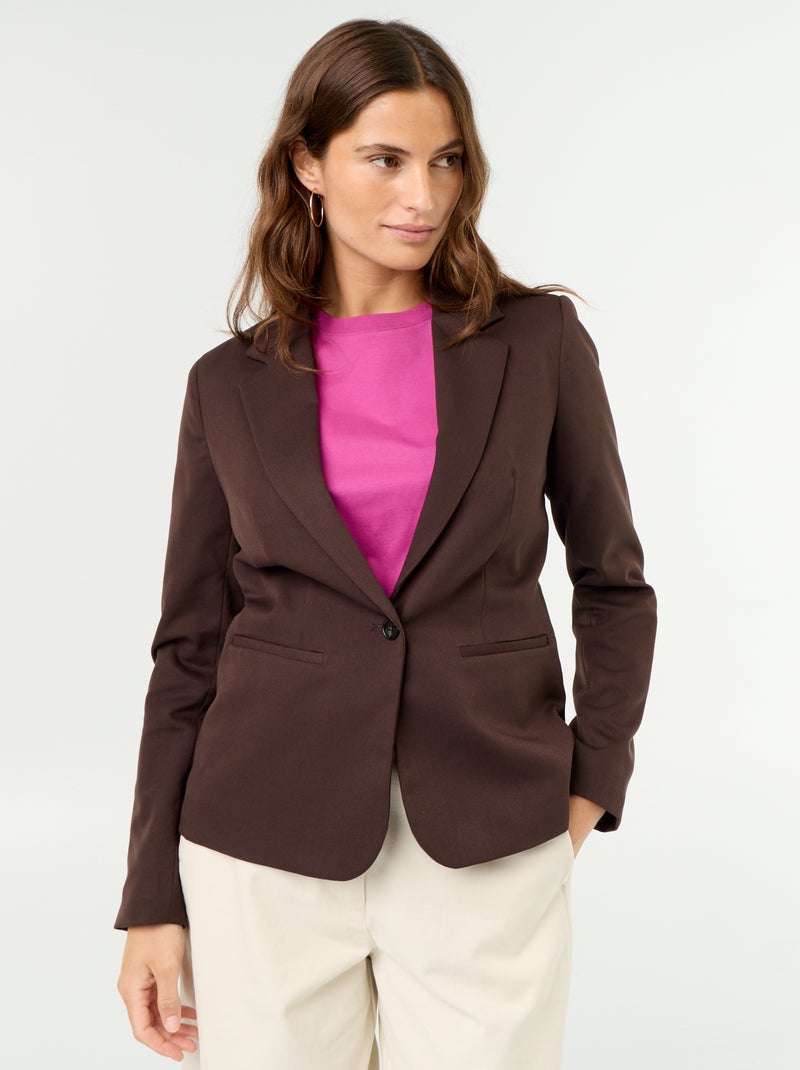 Veste de tailleur à manches longues Marron - Kiabi