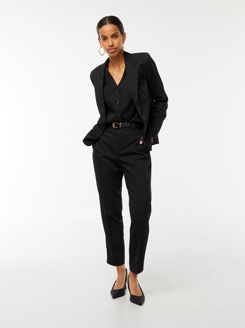 Veste de tailleur à manches longues noir - Kiabi