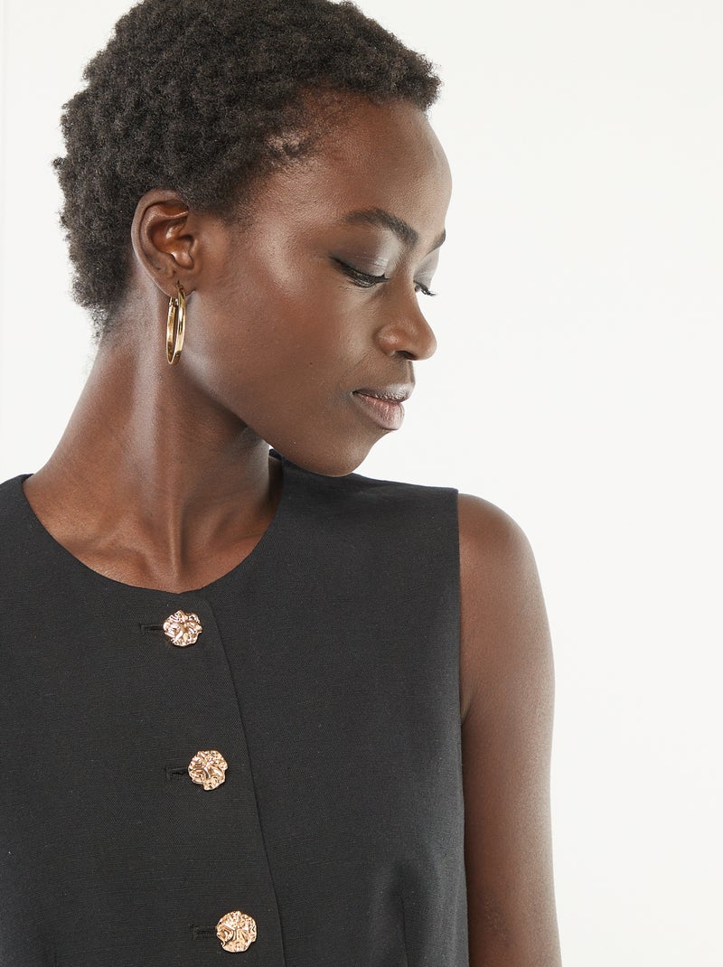 Veste de tailleur avec boutons dorés Noir - Kiabi