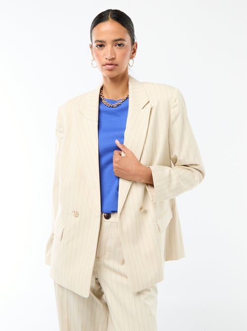 Veste de tailleur avec ouverture double boutonnage - Kiabi