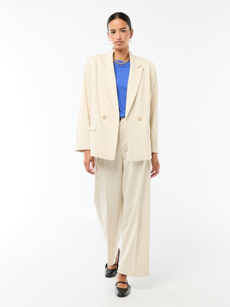 Veste de tailleur avec ouverture double boutonnage Beige - Kiabi